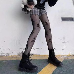 Women Socks 24 Styles Sexy Tights Skull Mystery Thigh High Waist Stockings Gothic JK Lolita Mesh Nets Fishnet Pantyhose Ladies Gifts