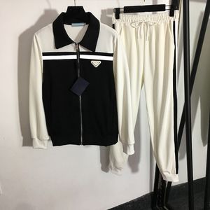 Creative Weave Sport Trailtsits moda yaka boyun ceketleri pantolon 2 renk pamuk fermuar iki parçalı set