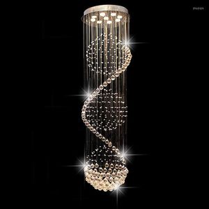 Chandeliers Crystal Luxury Loft Ceiling Pendant Lamp Hall Stairs El Decor High Lights Sliver Hanging Light GU10