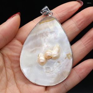 Naszyjniki wisiorek naturalne matka perłowej skorupy woda upuść kształt morza urok do biżuterii produkujący naszyjnik