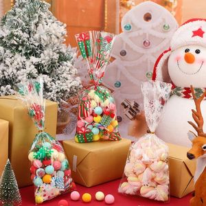 Opakowanie prezentowe Święty Mikołaj Claus choinka łosia bopp torby przezroczystą przezroczystą torbę do pieczenia cukierki