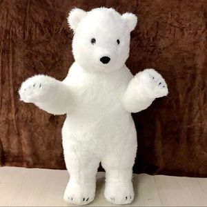 Pop realista animal urso polar ursinho brinquedo adorável simulação anime urso boneca de urso branca para garoto deco deco adereços de jardim de infância