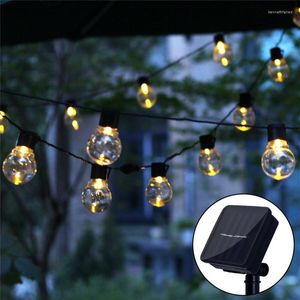 Saiten Salor LED Globe Fairy String Licht Weihnachtsgirlande Straße Hochzeit Glühbirne Solarlampe im Freien für Party Urlaub Garten Terrasse