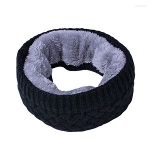 Bandanas Winter Men Women Knitted Warm Ring Scarves Thick Elastic Knit Mufflers Outdoor Hiking Camping Ski Neck Warmer Plush Scarf Collar