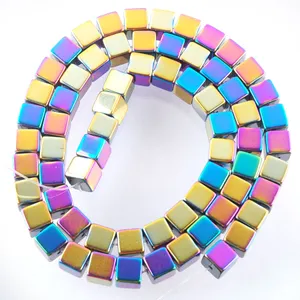 Motley Natural Hematite Materials Stone Spacer Beads Square Charmy Cube for Jewelry Making Diy Necklace Accessories BL328