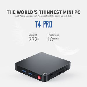 T4 Pro Mini PC Procesor Intel Apollo Lake N3350 Windows 10 4K 4GB 64GB BT4.0 1000M AC Wifi Minikomputer