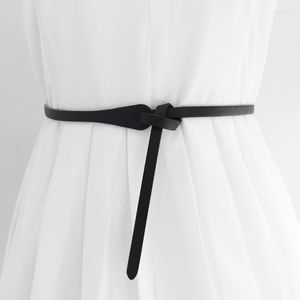 Kemerler Yaratıcı dekoratif düğümlü kemer bayanlar Kore versiyonu ile elbise puku ince retro ins rüzgar dar kayış