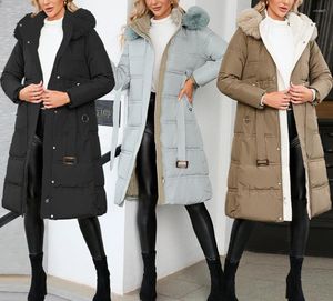 Women's Down Women Winter Jackets Cotton Padded Warm Thicken Ladies OverCoat 2022 Fashion Slim Long Coats Parka For Womens