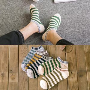 Men's Socks 5 Pair/package Knitting Cotton Sock For Men Ankle Stripe Invisible Asakuchi Boat Short Sox Sports Leisure