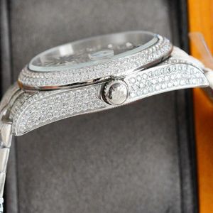 腕時計腕立て脇にダイヤモンド腕時計ファッション自動機械時計メンズウォッチ41mmステインススチールストラップサファイア暖房