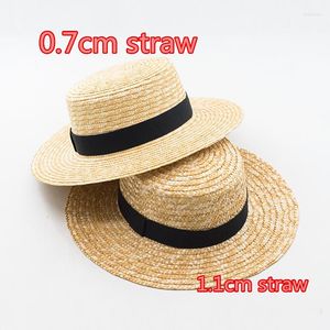 Berets 202201-shi British Style Handmade Fine Straw Fedoras Cap Men Women Panama Jazz Hat