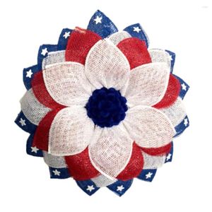 Fiori decorativi Bandiera americana Ghirlanda Simulazione artificiale Pianta Girasole Appeso Finestra per feste Ghirlanda 40cm Decorazioni per porta d'ingresso