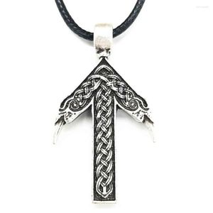 Pendant Necklaces Norse Runes Jewelry Teiwaz Victory Masculine God Warrior Rune Amulet Odin Raven Talisman Men Necklace