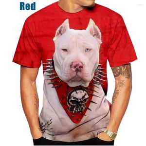 Męskie koszule 2022 Mężczyźni i kobiety Summer 3D Pitbull Dog Malowanie Man Casual T-Shirt XS-5xl