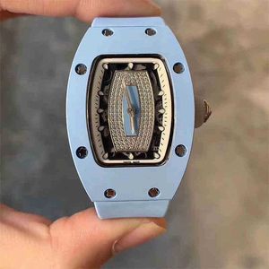 Luxury Mechanics Watches Wristwatch Business Leisure Rm07-01 Fully Automatic Mechanical Blue Ceramic Tape Womens