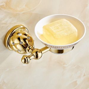 Soap Dishes Gold Finish Brass Basket Wall Mounted Dish Bathroom Accessories Furniture Toilet Holder 5205