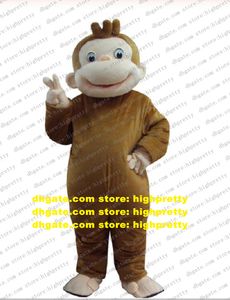 Curious George Monkey Mascot Costume Adult Cartoon Character Outfit Suit BRAND IDENEITY Live-dressed CX4034