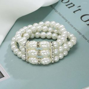 Link Bracelets Summer Pearl Beaded Statement For Women Bridal Luxury Multilayers Bracelet Wedding Party Jewelry Bijoux