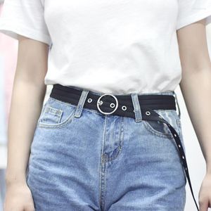 B￤lten 2022 Bauhinia Hollow Round Button Eyelet Belt Nylon Collocation Jeans Personlighet Fashion Decoration Damer Canvas