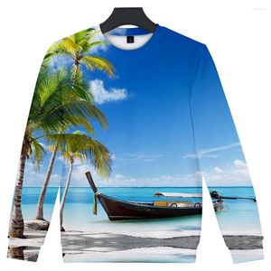 Męskie bluzy z kapturem kokosowe plażę plażę/kobiety kaptura bluza z kapturem męskie niebo oceaniczne piękne nadmorskie widzenie z kapturem jesienne zimowe płaszcze