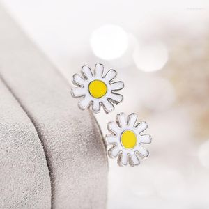 Halskette Ohrringe Set Gänseblümchen Blumen Anhänger für Hochzeit Brautjungfern Bräute Party Prom Ring Kits Damenmode