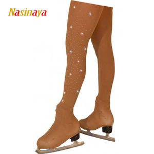 Ice Skates Customized Figure Skating Pantyhose for Girl Women Training Competition Warm Fleece Gymnastics Skin Color L221014