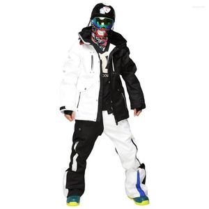 Лыжные костюмы 2022 Зимние мужчины сноуборды наборы водонепроницаемые теплые на открытом воздухе в походные куртки с капюшоном с брюками лыжного костюма