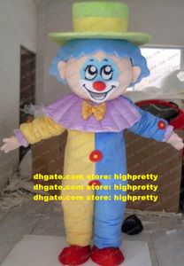 Comical Cuticolor Clown Buffoon Jester Jack-pudding Mascot Costume Cartoon Character Mascotte Big Red Nose White Mouth ZZ827 FS