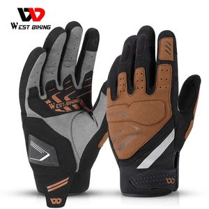 Luvas de esqui de bicicleta oeste ciclismo de inverno de dedo completo mtb bicicleta de bicicleta de verão gel esportes homens equipamentos femininos l221017