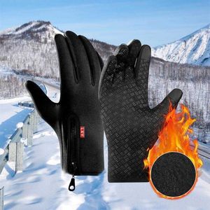 Luvas de esqui Snowboard de inverno aquecido térmico mtb road bike biciclo de bicicleta Mittens Motorcycle Men's L221017