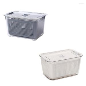 Garrafas de armazenamento 20x13.5x11.5cm Caixa de cozinha de manutenção fresca de refrigerador frutas de drenagem vegetal de vegeta