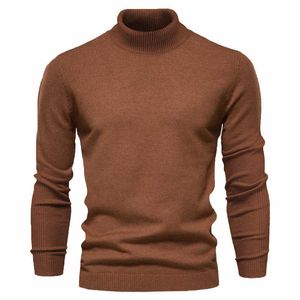 Maglioni da uomo New Winter Casual Maglione collo dolcevita lavorato a maglia tinta unita Warm i Pullover manica lunga basic G221018