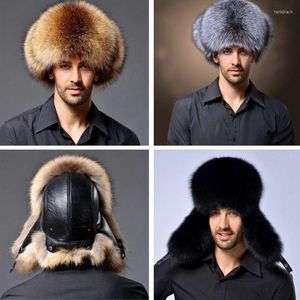 Basker mode unisex kvinnor m￤n vinter varm imitation faux l￤der p￤ls kepsar bomber hatt ryska skydd lappt￤cke kausal