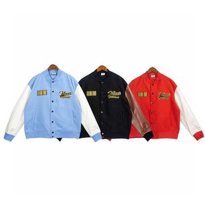 Jackets masculinos Vetements Lançando mangas de couro Jaqueta de beisebol de beisebol de forma esbelta ao ar livre com zíperes de casaco quente de peito único casais homens