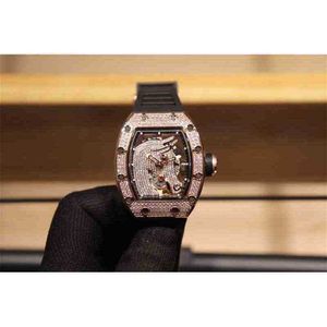 Luxuriöse Herren-Mechanik-Uhren, Armbanduhr, Herrenuhr, Kopfpferd, mechanisches Uhrwerk, Swing 28800, Silikonband, 45 mm dick, 12 mm, 904-Veredelung