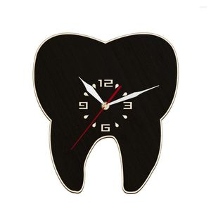 Orologi da parete Orologio in legno tagliato a laser a forma di dente per clinica odontoiatrica Decorazioni per ufficio Odontoiatria Opera d'arte Orologio silenzioso Regalo dentista