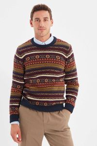 Men's Sweaters Slim Fit cycling collar jacquard sweater TMNAW21KZ0377 G221018
