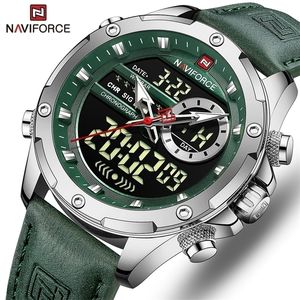 Armbandsur Naviforce Watches Men Luxury Brand Military Sport Mens Arm Chronograph Quartz Watertof Leather Man Clock