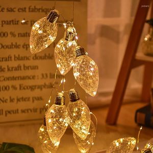 Strings Solar LED String Light Bulb Curtain Fairy Copper Wire Outdoor Garden Decoration Lamp For Courtyard Party Festival