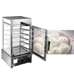 1.2KW 5 Strati Elettrico Vapore Alimentare Commerciale Al Vapore Panino Farcito Macchina A Vapore Armadio Scaldavivande In Acciaio Inox