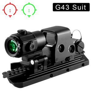 558 Holographic Red Dot Sight 558 G43 G33X Sight Magnifier Colimador Sights Reflex com 20mm Holographic Scope Vermelho/Verde Iluminado