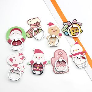 Cell Phone Accessories Creative Ring Mounts Holders Acrylic Finger Ring Buckle Bracket cartoon Father Christmas Elk Socks glove For iPhone 7 Plus Samsung gift