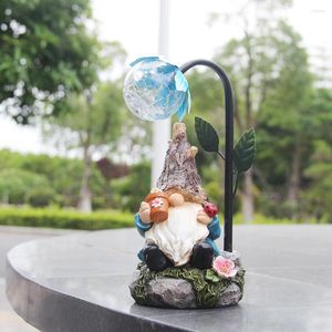 Garden LED Solar Lights Cute Gnome Dwarf Statue Sculpture Outdoor Figurines Lawn Patio Yard Porch Ornament Home Room Decor 2022