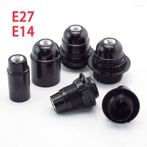 Lamph￥llare 1/5st E27 E14 Halva fulltandskruvkula Basuttag Black Converter Light Power Pendant Cap 4A 250V Holder V27