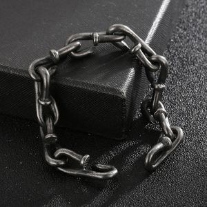 Nail Link Chain Bracelets Punk Men's Retro Stainless Steel Hip Hop Rock Bangle Jewelrys