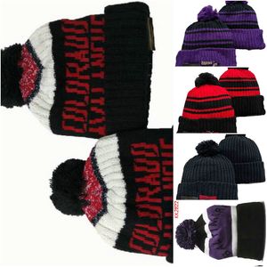 Avalanche Beanie North American Hockey ball Team Side Patch Winter Wool Sport Knit Hat Skull Caps A1