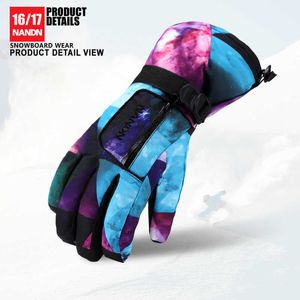 Ski Gloves NANDN SNOW gloves men women Keep warm Snowboard Motorcycle Winter ing Climbing Waterproof Snow L221017