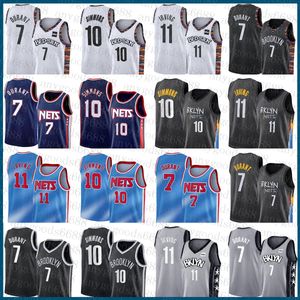 Mens Ben 10 Simmons Kevin Basketball Jersey 7 Durant S-2XL Kyrie 72 Biggie 11 Irving White Black