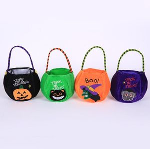 Decoração de festa Halloween Festas Partemo Kids Flue de abóbora ou sacolas de sacolas de doces Balloween Halloween Candy Balde portátil Cesta de presentes SN4220