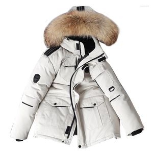 Men's Jackets Winter -20 Degrees Down Jacket Men's White Duck Parkas Coat Fur Collar Thicken Warm Windproof Puffer Overcoat Male